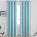 Yakamok Blackout Curtains for Bedroom,Thermal Insulated Grommet Top Drapes for Living Room,Sky Blue,52x84 Inch, 2 Panels