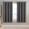 H.VERSAILTEX Blackout Grey Curtains for Bedroom Thermal Insulated Curtains 63 Inches Length Blackout Curtain Panel for Living Room, Luxury Grommet Solid in Charcoal Gray, One Panel, 52" W x 63" L