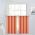 Yakamok 36 Inch Short Blackout Curtains Panels with Grommets, Room Darkening Light Blocking Window Drapes for Kitchen Bathroom,52W x 36L Inches, Coral, 2 Panels