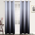 SimpleHome Gradient Color Ombre Blackout Curtains Thickening Polyester Thermal Insulated Grommet Window Drapes for Living Room/Bedroom (Black, 2 Panels/42 x 84Inch)