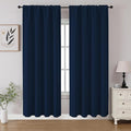 CUCRAF Navy Blue Blackout Curtains 72 inch Length 2 Panels Set, Rod Pocket Room Darkening Drapes for Bedroom Living Room, Insulated Thermal Light Blocking Window Curtain (W52 x L72 Inch)