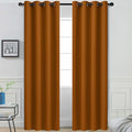 Yakamok Burnt Orange Blackout Curtains with Grommet Orange Room Darkening Thermal Insulated Curtain Set of 2 Drapes for Bedroom Living Room, 52W x 96L,2 Panels