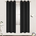 Yakamok 72 Inch Long Blackout Curtains for Bedroom, Thermal Insulated Grommet Drapes for Living Room, 38W x 72L, Black, 2 Panels