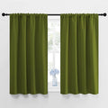 NICETOWN Window Curtains Blackout Drapes, Thermal Insulated Solid Rod Pocket Blackout Draperies for Living Room (1 Pair, 42 by 45 inches, Olive Green)