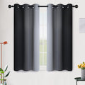 SimpleHome Ombre Room Darkening Curtains 45 inches Length for Bedroom,Grommet Gradient Light Blocking Black Gradient Window Curtains for Living Room,2 Panels, 42x45 inches