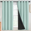 SimpleHome 100% Blackout Curtains for Bedroom,Thermal Insulated Aqua Grommet Window Drapes Room Darkening Curtains for Living Room with Black Back,52 x 63 Inch,2 Panels