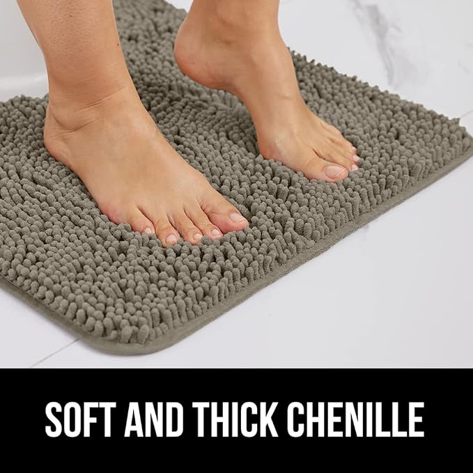 Bath Rugs 60 x 24 Inch Chenille Mat with Rubber Backing
