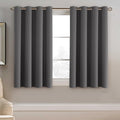 H.VERSAILTEX Blackout Curtain for Living Room Small Window Kitchen Blackout Curtains 45 inch Length Energy Saving Solid Grommet Blackout Drape, One Panel, Charcoal Gray, 52" W x 45" L