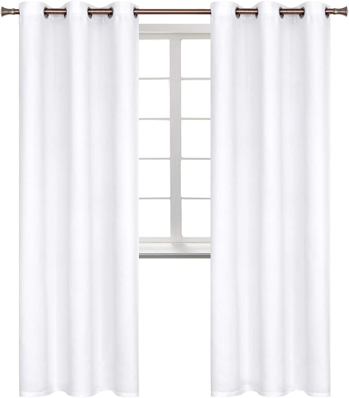 BGment Room Darkening Curtains 84 Inches Long - Grommet Thermal Insulated Drapes Window Treatment Curtains for Bedroom, 2 Panels, 38 x 84 Inch, Pure White