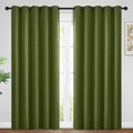 Yakamok Olive Green Curtains 84 Inches Length Blackout Curtain for Bedroom-Green Room Darkening Thermal Insulated Grommet Drapes for Living Room, 62W x 84L,2 Panels