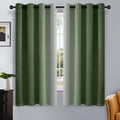 SimpleHome Ombre Room Darkening Curtains for Bedroom, Gradient Sage Green to Grey White Light Blocking Thermal Insulated Grommet Window Curtain/Drapes for Living Room,2 Panels, 52x63 inches Length