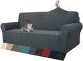 ZNSAYOTX 1 Piece Jacquard Couch Covers for 3 Cushion Couch Living Room High Stretch Sofa Cover Pets Dogs Friendly Anti Slip Thickened Slipcovers Furniture Protector (Sofa, Dark Grey)