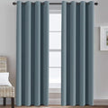 H.VERSAILTEX Blue Curtains/Drapes Blackout for Bedroom Room Darkening Thermal Curtains for Living Room Noise Reducing Sound Proof Solid Grommet Curtain (One Panel, Stone Blue, 52" W x 120" L)