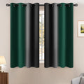 Yakamok Blackout Ombre Dark Green and Black Curtains-Gradient Room Darkening Curtain, Grommet Thermal Insulated Light Blocking Window Drapes Curtain for Living Room Bedroom,52 x 54 Inch,2 Panels