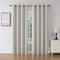 Joydeco Blackout Curtains 90 Inch Length 2 Panels Set, Thermal Insulated Long Curtains& Drapes 2 Burg, Room Darkening Grommet Drapes for Bedroom Living Room Window (Natural, W52 x L90 Inch)