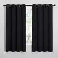 NICETOWN Blackout Curtain Panels for Bedroom, 2 Panels, W52 x L60-inch, Black, Thermal Insulated Grommet Top Blackout Draperies and Drapes for Basement