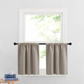 RYB HOME Cafe Blackout Curtains 24 inch Length, RV Curtains for Camper Windows, Mini Short Small Insulating Light UV Heat Blocking Privacy Half Window Tiers, Width 29 by Length 24, Sand, 2 Panels