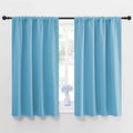 NICETOWN Kitchen Window Blackout Curtain Panels - Energy Saving Window Covering Thermal Insulated Rod Pocket Drapes for Basement(Teal Blue, Set of 2 Panels, 42 by 45 inches Long)
