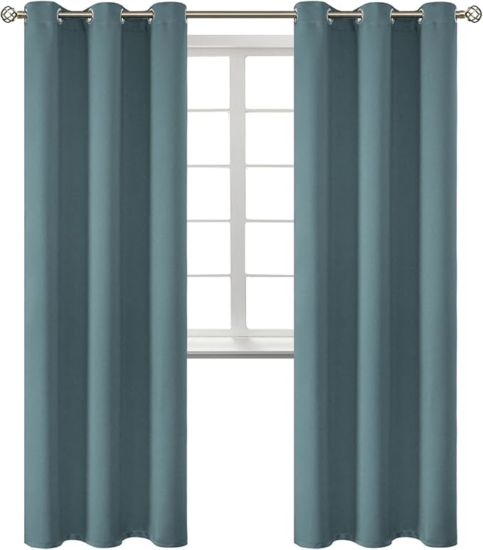 BGment Room Darkening Curtains 84 Inches Long - Grommet Thermal Insulated Drapes Window Treatment Curtains for Bedroom, 2 Panels, 42 x 84 Inch, Stone Blue