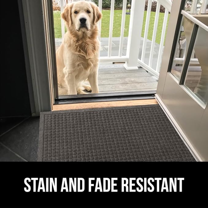 GORILLA GRIP® Ultra Absorbent Front Door Mat Outside Entrance 47x35, Traps Dirt and Moisture, HydroABSORB Indoor Outdoor Doormat Holds Up to 6 Cups Water, Stain and Fade Resistant Welcome Mat Charcoal