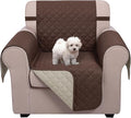 U-NICE HOME Recliner Chair Covers Reversible Chair Cover Pet Covers for Dogs with Elastic Straps Water Resistant Diamond Quilted (23''Armchair, Coffee/Beige)