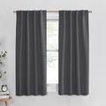 Pony Dance Blackout Curtains Thermal Insulated Window Treatment Panels Room Darkening Shade Drapes for Living Room Back Tab/Rod Pocket Bedroom Draperies, 34 x 63 Inch, Grey, 2 Panels