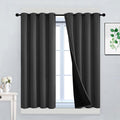 Yakamok 100% Blackout Curtains, 2 Thick Layers Thermal Insulated Total Blackout Drapes for Bedroom, Heat Blocking Window Curtains for Living Room(Charcoal Grey, 52Wx45L, 2 Panels)