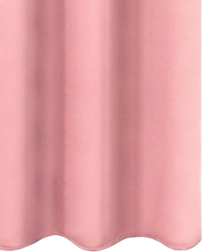 LEMOMO Blackout Curtains 66 x 54 Inch Long Pink Curtains Set of 2 Panels Room Darkening Curtains for Bedroom and Living Room