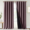 NICETOWN Dry Rose 100% Blackout Curtains for Windows, Super Heavy-Duty Black Lined Total Darkness Drapes for Bedroom, Privacy Assured Window Treatment for Patio (Pack of 2, 70 inches W x 108 inches L)
