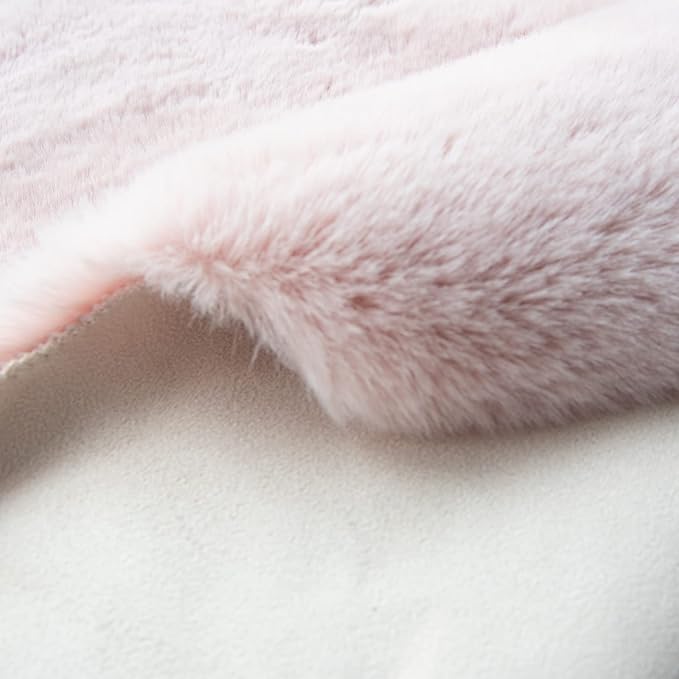 ORINOVA Pink Fuzzy Faux Washable Fluffy Fur Area Rugs for Living Room Cute Small Furry Rugs for Bedroom Kids Rug 2x3 Rug Girls Nursery Rug Rectange Rugs