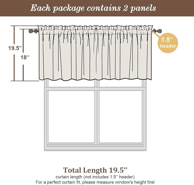 Chyhomenyc Sheer Valances for Windows 2 Pack, Small Window Curtains for Living Room Bathroom Cafe Laundry Basement, Modern Top Dual Rod Pocket Voile Curtain, 42W x 18L inches, Light Green