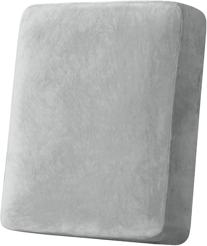 Couch Cover Stretch Velvet Sofa Cushion Cover 1-Piece - Elastic Washable Slipcover for Seat or Backrest, Couch Seat Covers for Sofas (Light Grey)