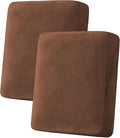 H.VERSAILTEX Velvet Stretch Couch Cushion Cover Plush Cushion Slipcover for Loveseat Cushion Furniture Protector Seat Cushion Sofa Cover (2 Piece Medium Sofa Cushion Covers, Caramel)