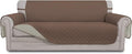 Easy-Going Reversible Couch Cover for 3 Cushion Couch Sofa Cover for Dogs Water Resistant Furniture Protector Cover with Foam Sticks Elastic Straps for Pet Cat (Sofa, Brown/Beige)