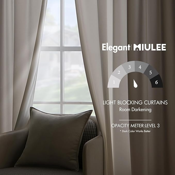 MIULEE Velvet Curtains 96 inches - Luxury Curtains for Bedroom Living Room Thermal Insulated Super Soft Room Darkening Window Drapes Rod Pocket & Back Tab, Ivory, W52 x L96 inches, 2 Panels