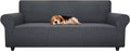 ZNSAYOTX Stretch Oversized Couch Cover Universal Sofa Covers for Living Room Dogs Pet Furniture Protector Spandex Extra Large Sofa Slipcovers with Anti Slip Foam Sticks (Dark Grey, XL Sofa)