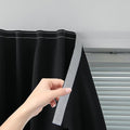 Adhesive Blackout Curtains- Self Stick Shades Window Blinds Curtains No Rod Needed Easy to Hang Curtains, Use for Bedroom, Living Room, Dining Room, Kitchen, Home Office, 47"W X 71"L, Black, 1 Panel