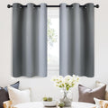 SimpleHome Ombre Room Darkening Curtains 36 inches Length for Bedroom,Grommet Gradient Light Blocking Grey Gradient Window Curtains for Living Room,2 Panels, 42x36 inches