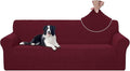 U-NICE HOME 4 Seater Stretch Couch Cover Sofa Cover Washable Sofa Slipcover Furniture Protector for 3 Cushion Couch Sofa Pet Friendly, Burgundy