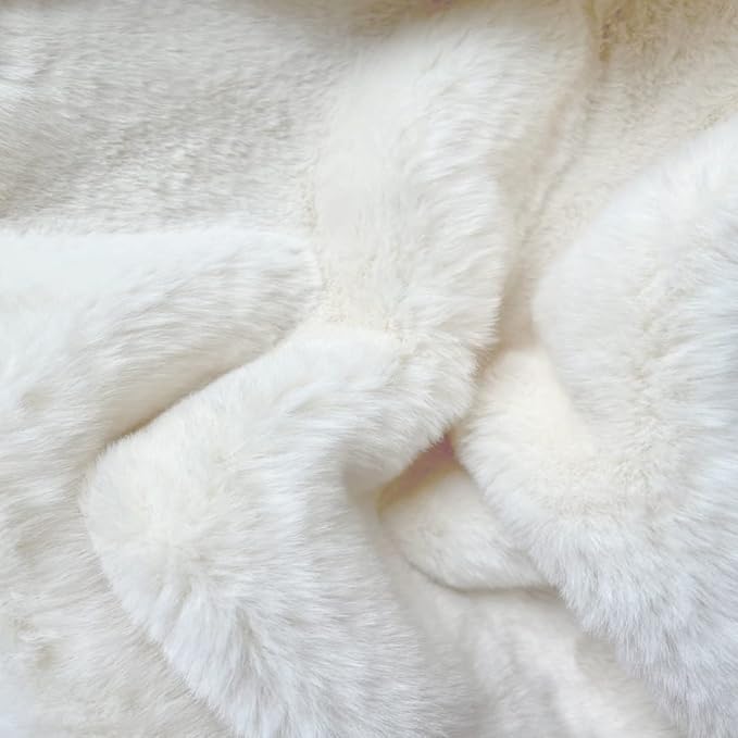 ORINOVA White Washable Furry Area Rug Runner Faux Bunny Fuzzy Fur Rugs for Bedroom Living Room 2x6 Rug Runners for Hallways Room Décor