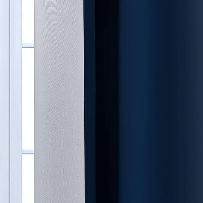Yakamok Blue and Greyish White Ombre Curtains, Room Darkening Gradient Color Curtains for Bedroom, Light Blocking Thermal Insulated Window Drapes for Living Room(2 Panels, 70x84 Inch)