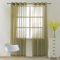 NICETOWN Sheer Window Curtains Green for Boy's Room, Ring Top Voile Textured Window Treatment Vertical Panels for Wedding/Bedroom/Living Room, Green, W54 x L84, 2 Panels