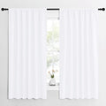 NICETOWN White Curtains, 50% Light Blocking Curtain Panels for Bedroom, Home Decoration Easy-Care Solid Rod Pocket Draperies/Drapes, Window Covering for Kitchen (2 Panels, 62 by 63, White)