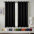 MIULEE Black Blackout Curtains for Bedroom Living Room 63 Inches Long 2 Panels, Thermal Insulated Room Darkening Drapes Solid Grommet Noise Reduction Light Blocking Window Treatments 50x63 Inch