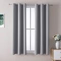 ChrisDowa Small Window Curtains 50 inches Long for Bedroom - Grommet Short Thermal Insulated Room Darkening Curtains for Kitchen (2 Panels, Light Grey, 29 x 50 Inch)