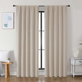 Simplebrand Ava Biscotti Beige Blackout Curtains for Bedroom 84 Inch Length 2 Panels Set, Solid Thermal Insulated Privacy Nursery Window Treatment Curtains Blackout Drapes, W50 x L84 Inch