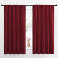 NICETOWN Christmas Burgundy Blackout Curtains and Drapes - Soft Fabric Thermal Insulated Solid Rod Pocket Room Darkening Draperies for Window (2 Panels, 52 inches Width by 63 inches Length)