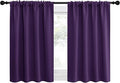 NICETOWN 2 Panels Blackout Curtains, Rod Pocket Thermal Insulated Drapes for Kitchen, Heavy Duty Small Window Treatment for Dorm Room, Studio Apartment, Basement (Royal Purple, W42 x L30)