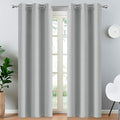 Yakamok Blackout Curtains for Bedroom,Grommet Thermal Insulated Room Darkening Curtains for Living Room, Set of 2 Panels (38 x 84Inch, Light Grey)