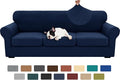 XINEAGE 2026 New 4 Pieces Extra Large Couch Covers for 3 Cushion Sofa Super Stretch Sofa Cover for 3 Large Seat Cushion Universal Slip Cover for Living Room (Navy Blue), 91"-110"(3 Cushions)